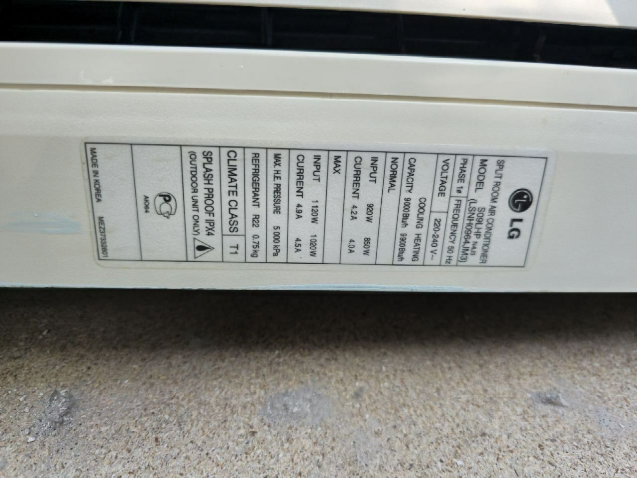 Продам кондиционер LG Neo Plasma plus S09LHP