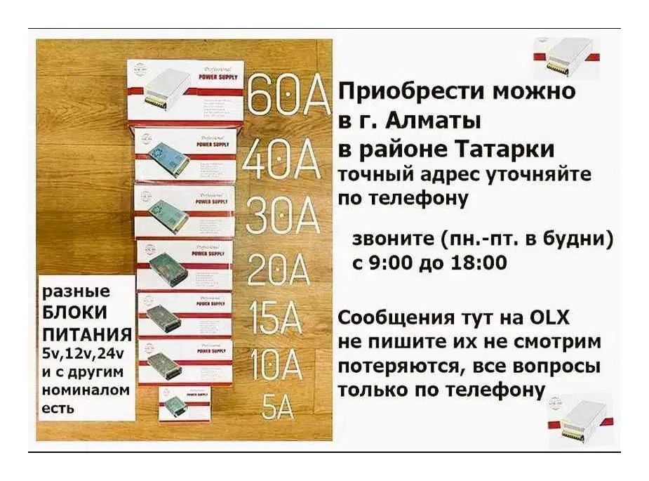 блок питания на 12 / 24 / 36 / 48 вольт 360 ватт и другие