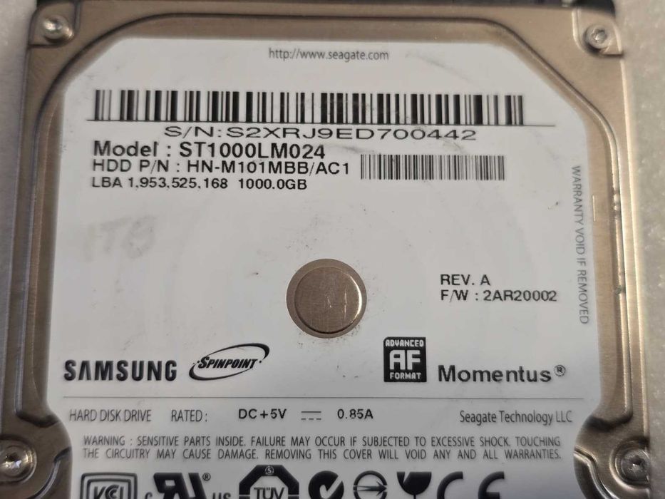 Hard Disk Laptop Seagate Momentus Thin  1TB, 5400rpm, 8MB, SATA 2