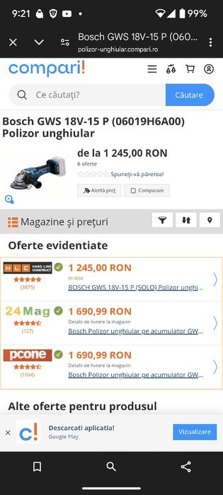 Polizor unghiular Flex Bosch GWS 18V-15P