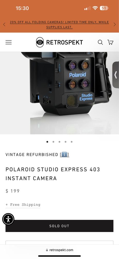 Polaroid 403 Studio Express рядка камера