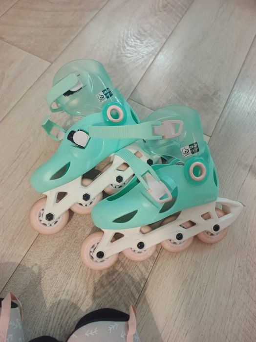 Ролери детски + протектори 26/29 ползвани малко