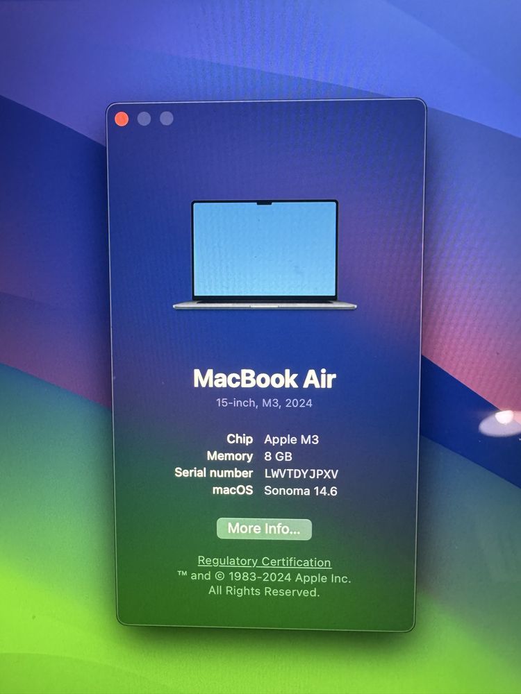 Macbook Air M3 15inch Midnight 256GB