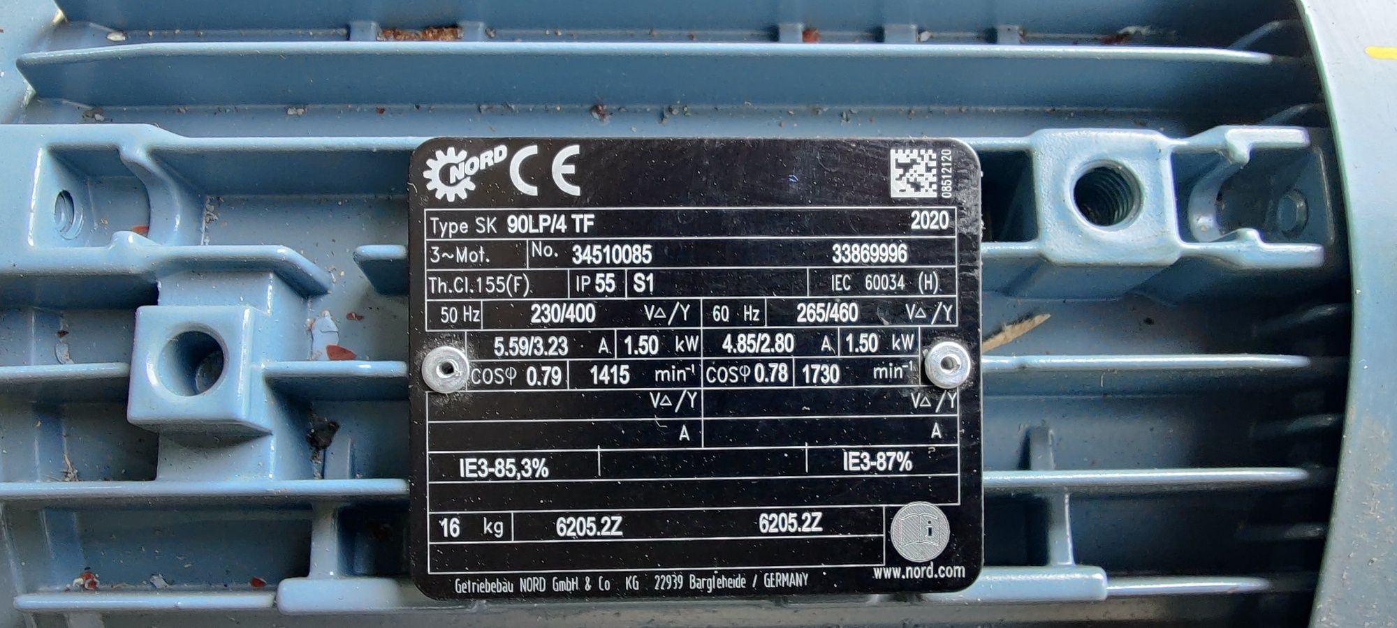 Motor electric trifazat cu reductor, 1.5kW, 71rpm, 380V