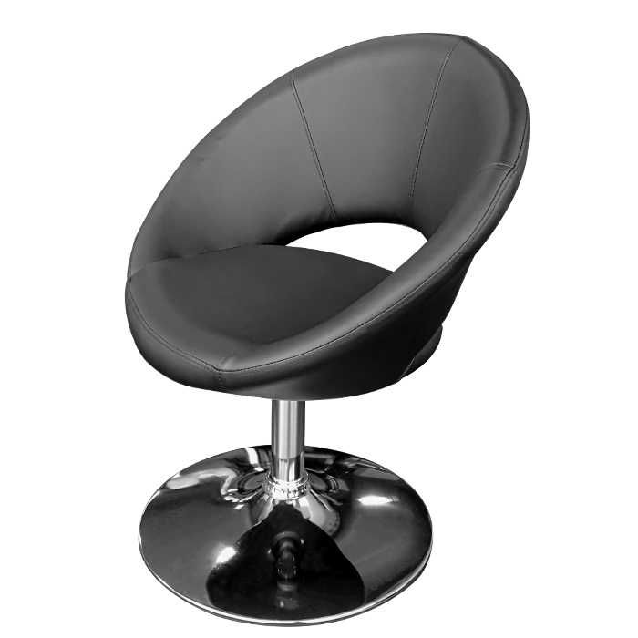 Фризьорски стол с обла форма D25, Черен