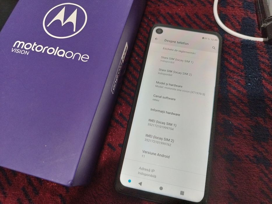 Telefon Motorola One vision bronz 4gb 128 gb.
