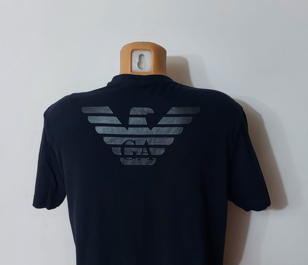 Tricou Emporio Armani - Nero - Navy cu logo GA, ptr bărbați masura S/M