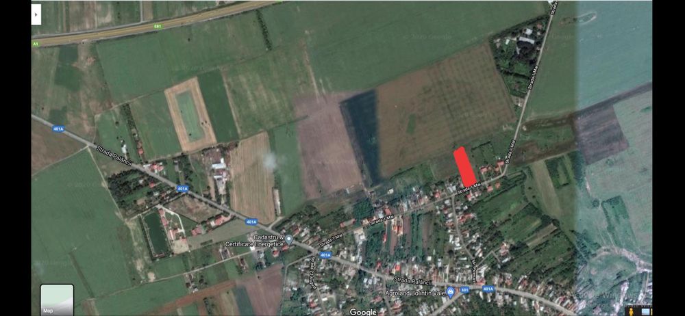 Teren intravilan 3600 mp str 1 Mai Bolintin Vale utilitati front 36 m