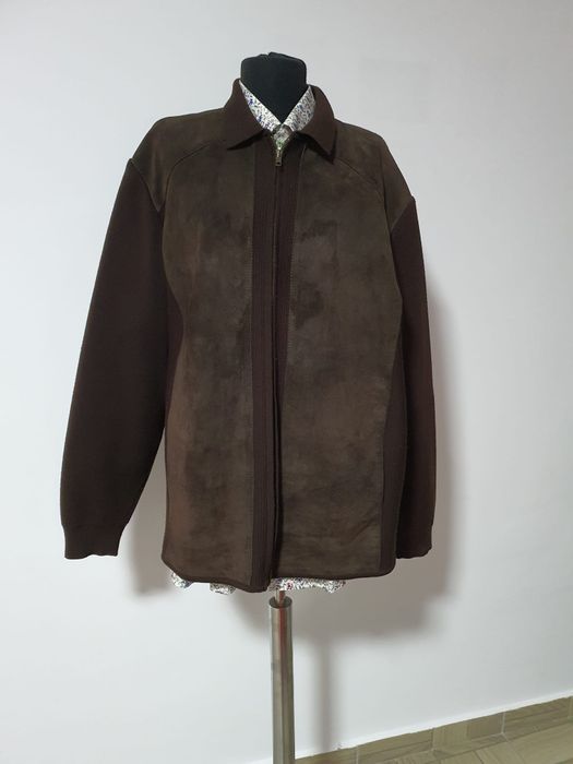 Geaca/Jacheta Brainconf din piele naturala si lana, mas 54