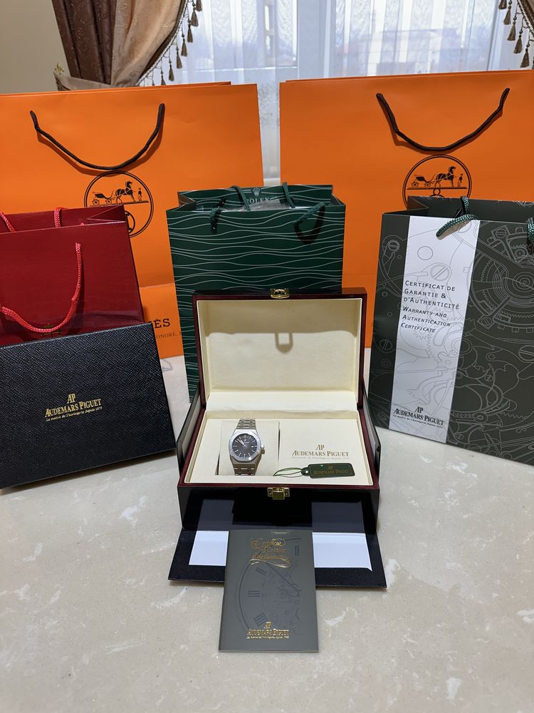 Ceas Dama Audemars Piguet Royal Oak 32mm/Silver/Black Dial/Cutie/Punga
