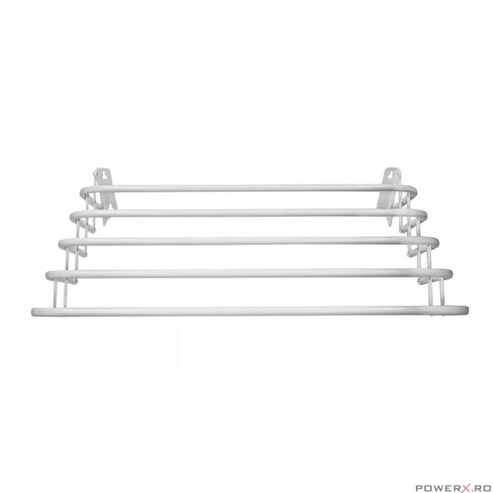 Uscator de rufe pliabil in 5 trepte, prindere pe perete, 60 cm, alb,