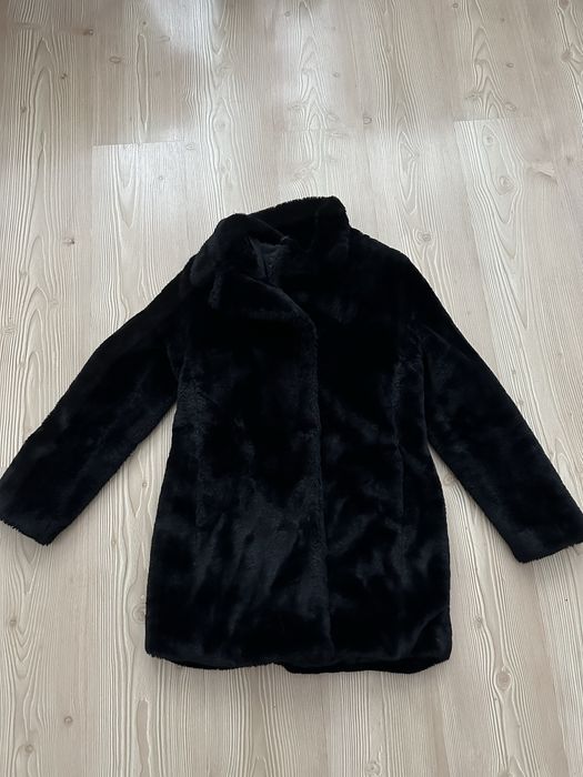 Палто черно, пухено