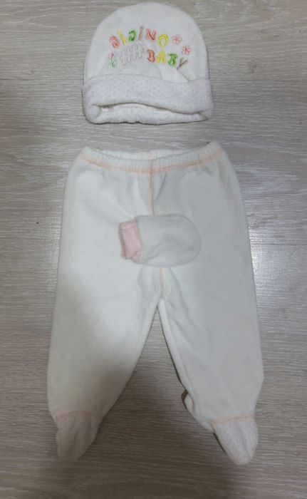Бархатный комплект для новорождённых и слип