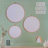Комплект от 3 броя кръгли бамбукови огледала
