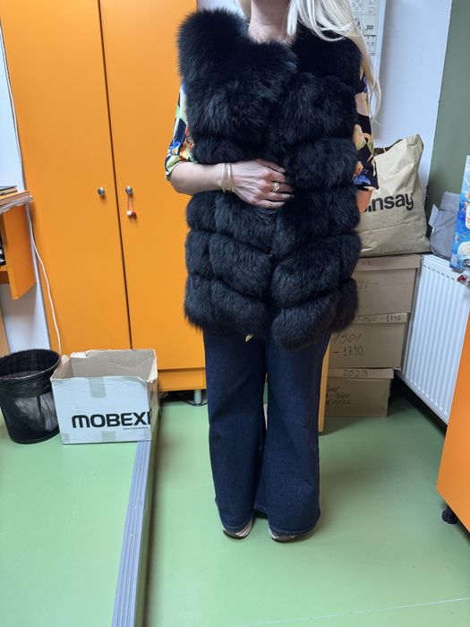 Vanzare vesta din blana de vulpe femei