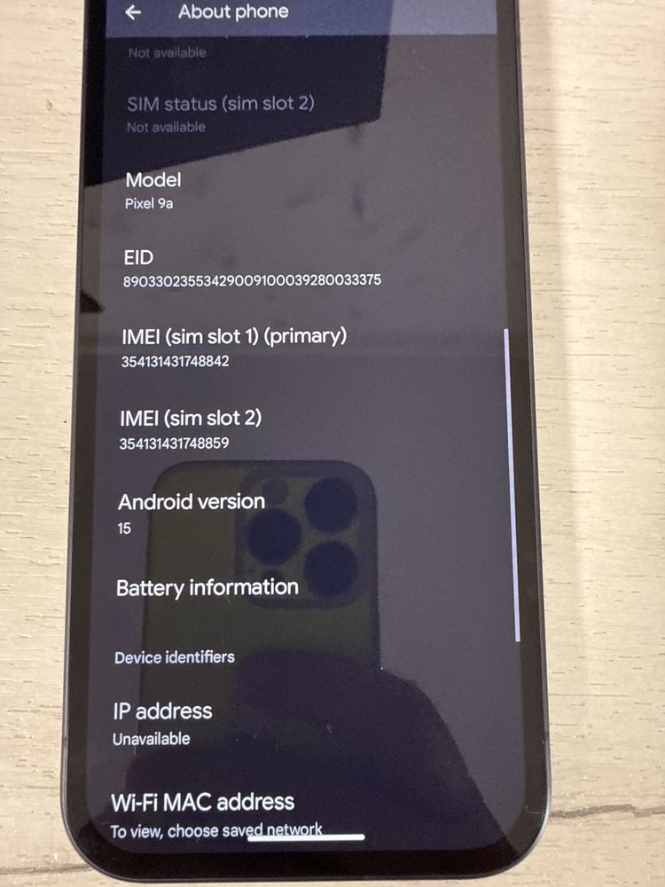 Google Pixel 9a 128Gb baterie 100% 6 Cicluri