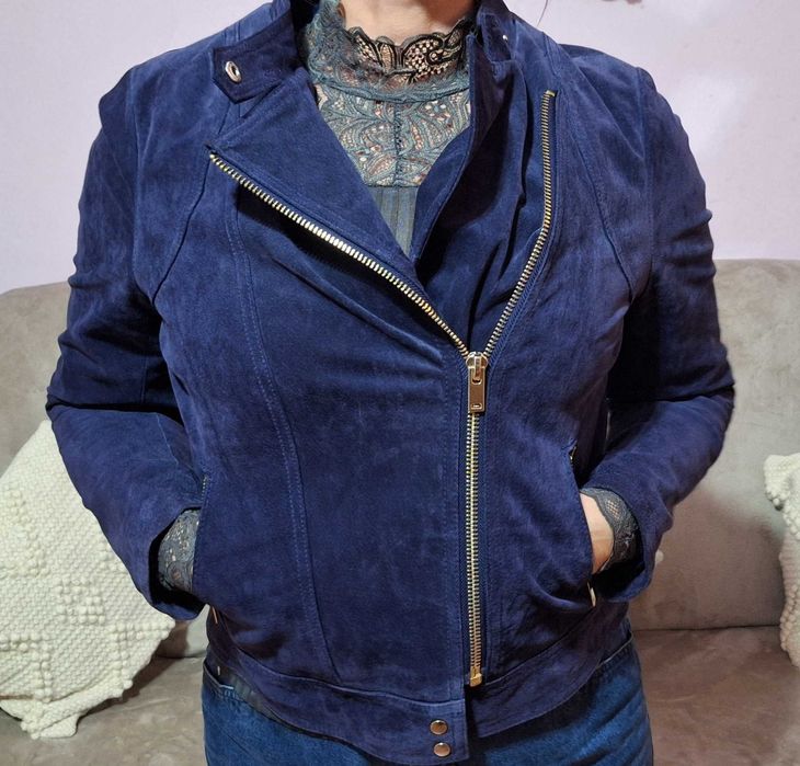 Geacă piele întoarsă damă