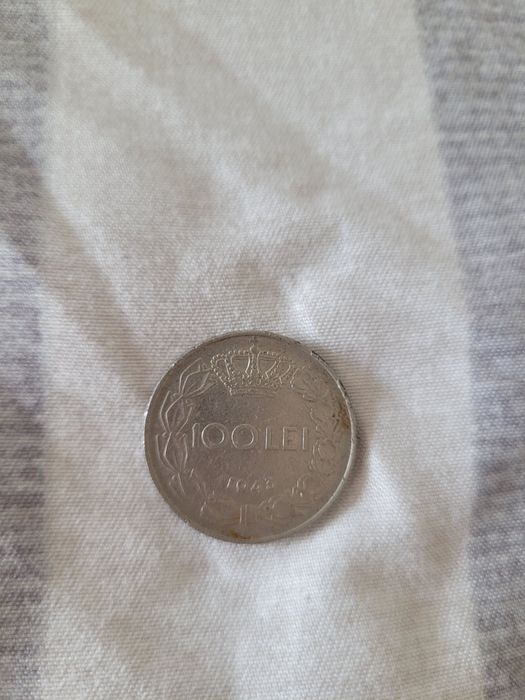 Monedă de 100 de lei cu Regele Mihai din 1943
