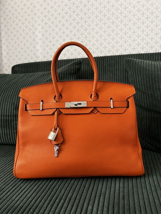 Hermes Birkin orange togo leather 35 cm
