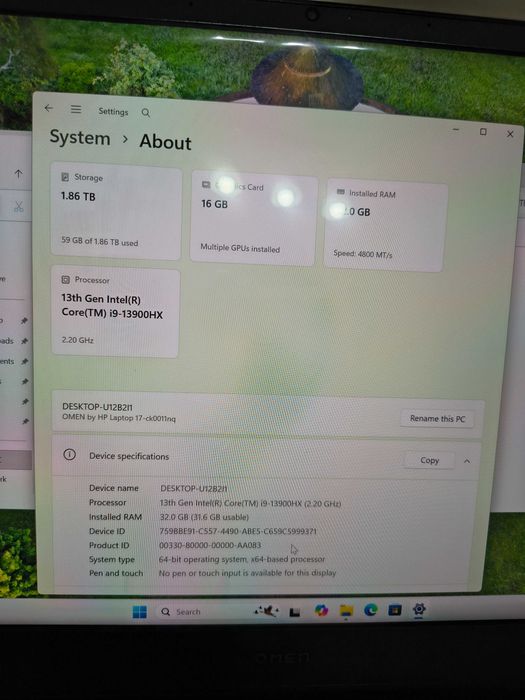 Laptop gaming HP Omen ck17 rtx 4090 ,I9 13900HX