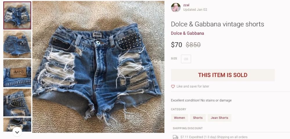 Dolce&Gabbana D&G Pantaloni Scurti Jeans Tip Desigual Oferta 1+1