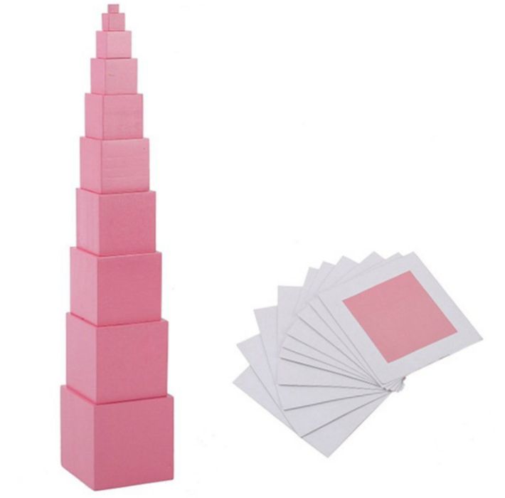 Контролни карти за голяма розова кула Монтесори 1-10см.