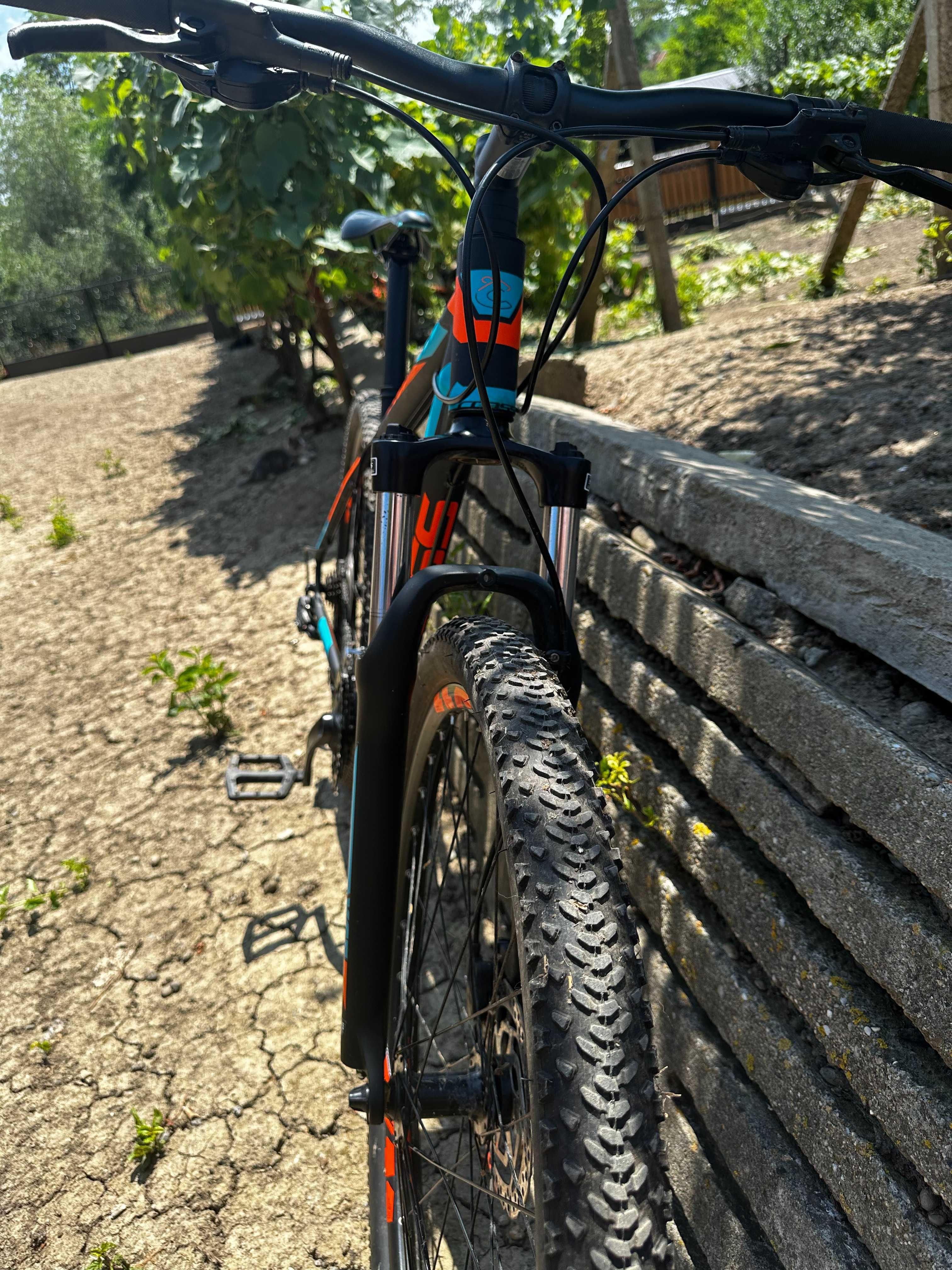 BICICLETA CROSS GRX 7 HDB 27.5" Portocaliu Albastru Negru