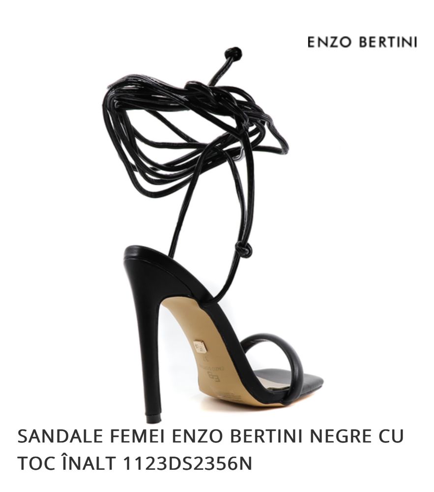Sandale NOI ,Piele naturală cu toc, bareta/siret /pantofi Enzo Bertini