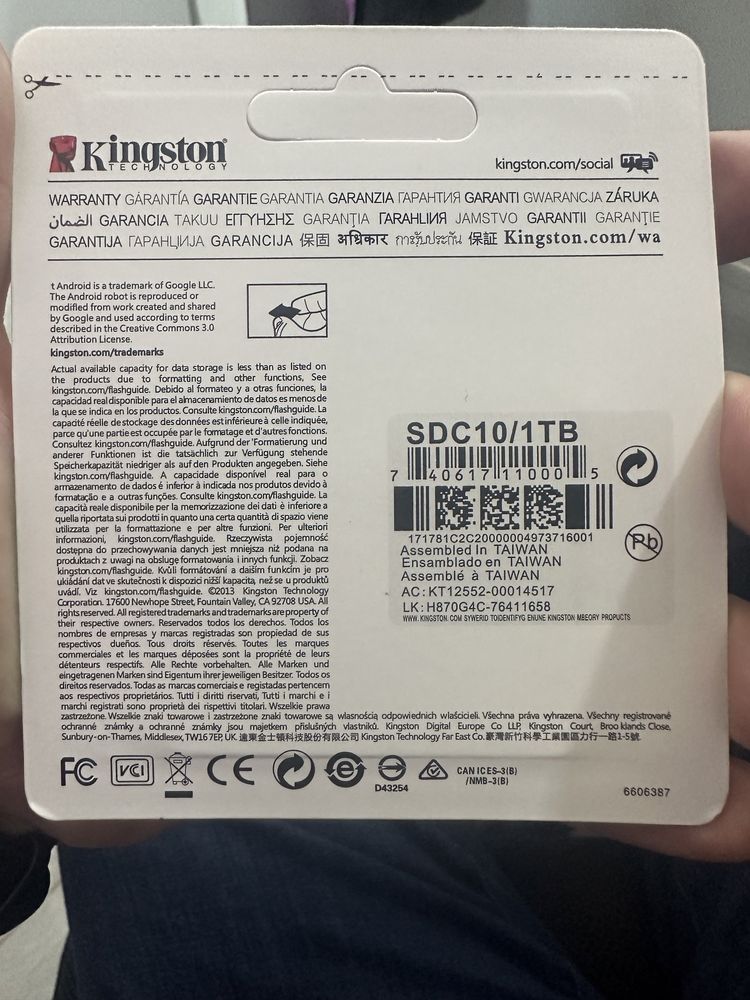 Продам мини флеш microSD Kingston 1TB Оригинал.