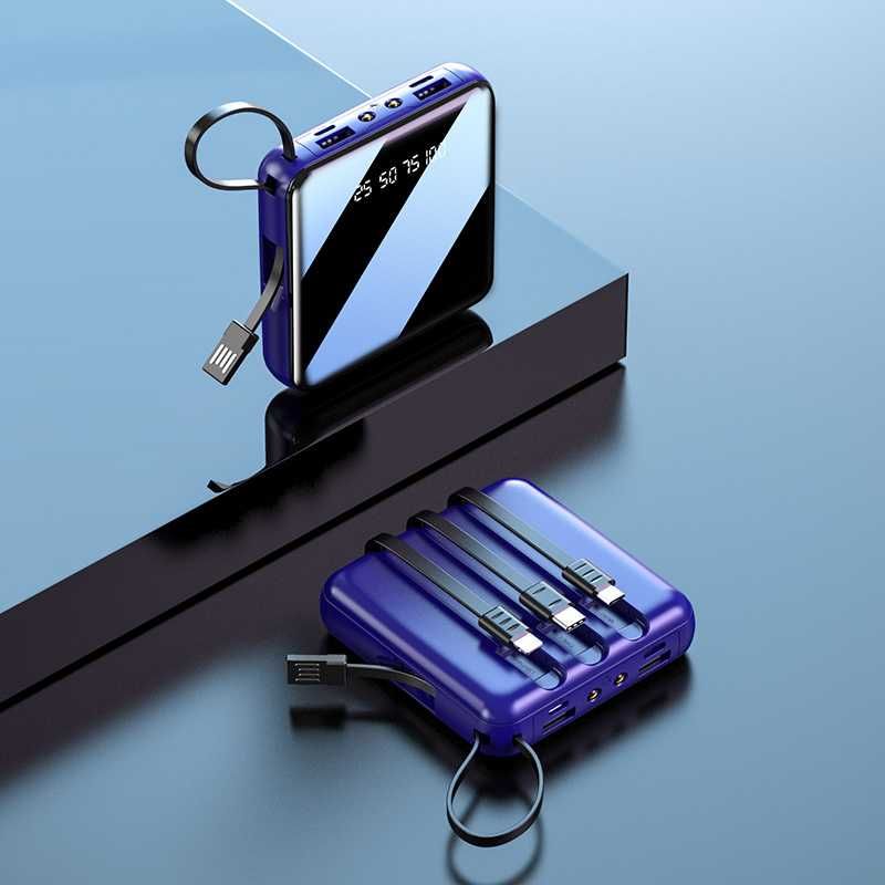 Външна батерия STELS Q40, PowerBank, 10000mAh, Черен/Син/Червен