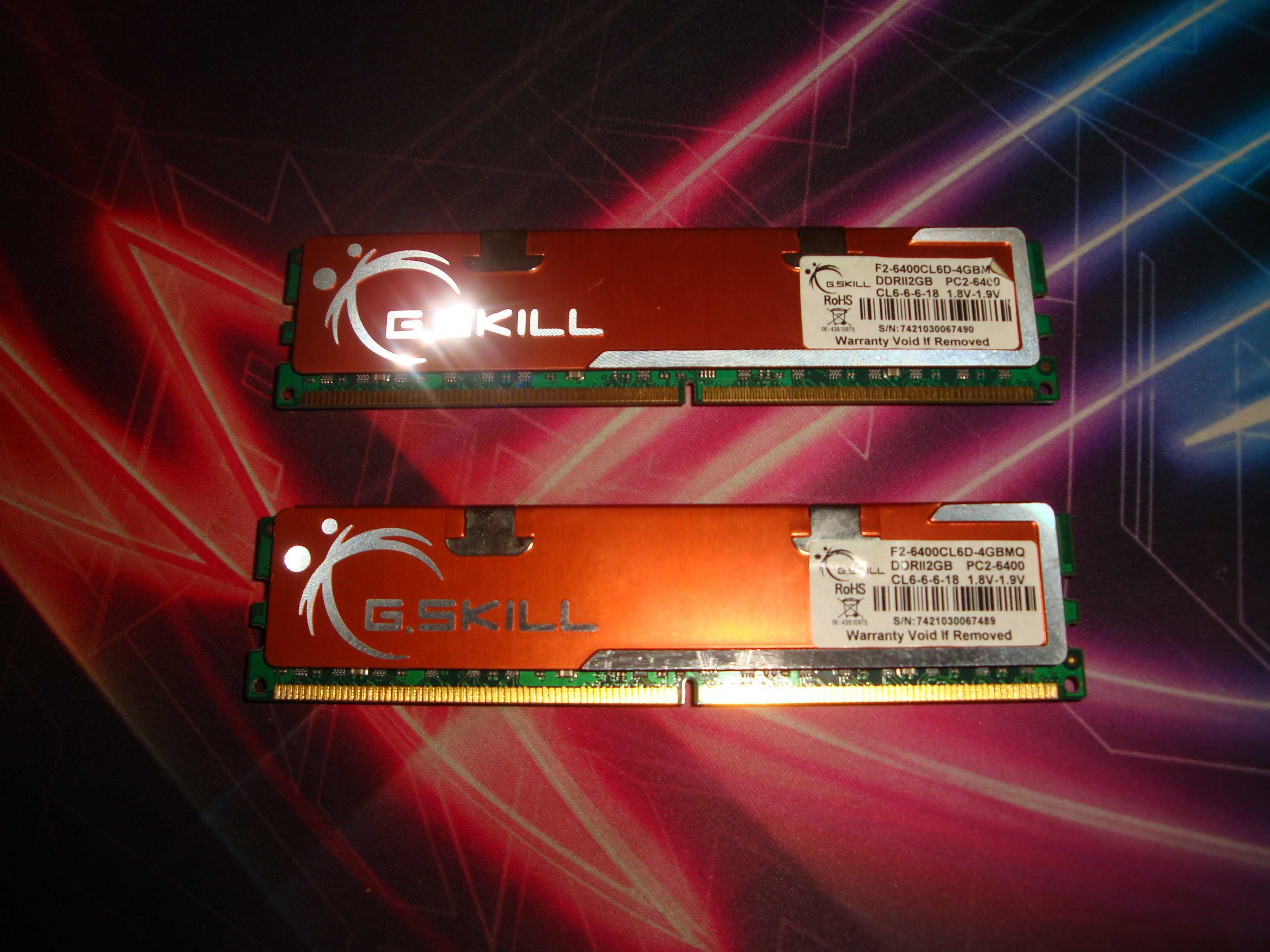 kit memorii ram DDR2 G.skill 4GB 2x 2GB dual ch 800 Mhz PC2-6400