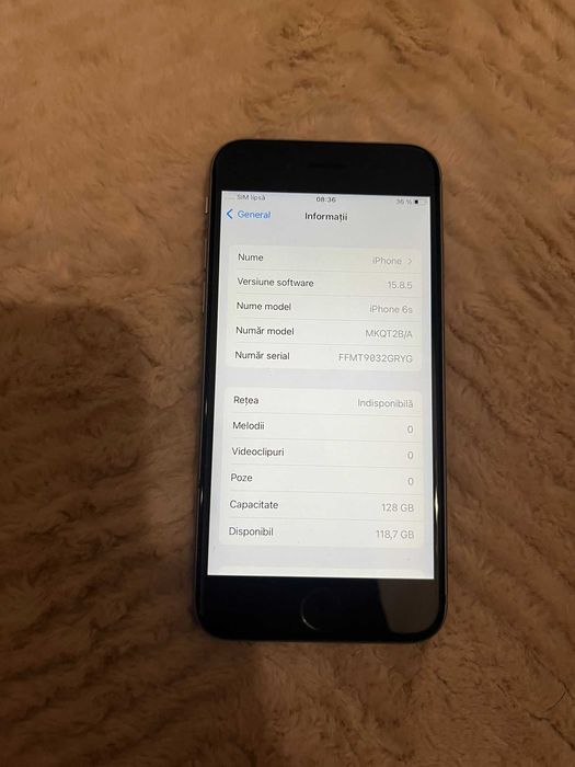 RARITATE Iphone 6s 128gb 100% baterie black