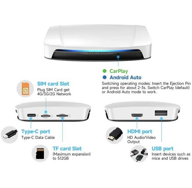 CarPlay Ai Box 8/128Gb - Carlinkit TBox UHD для Tahoe, Android 13.0