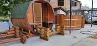 Ciubar și sauna din lemn pentru exterior
