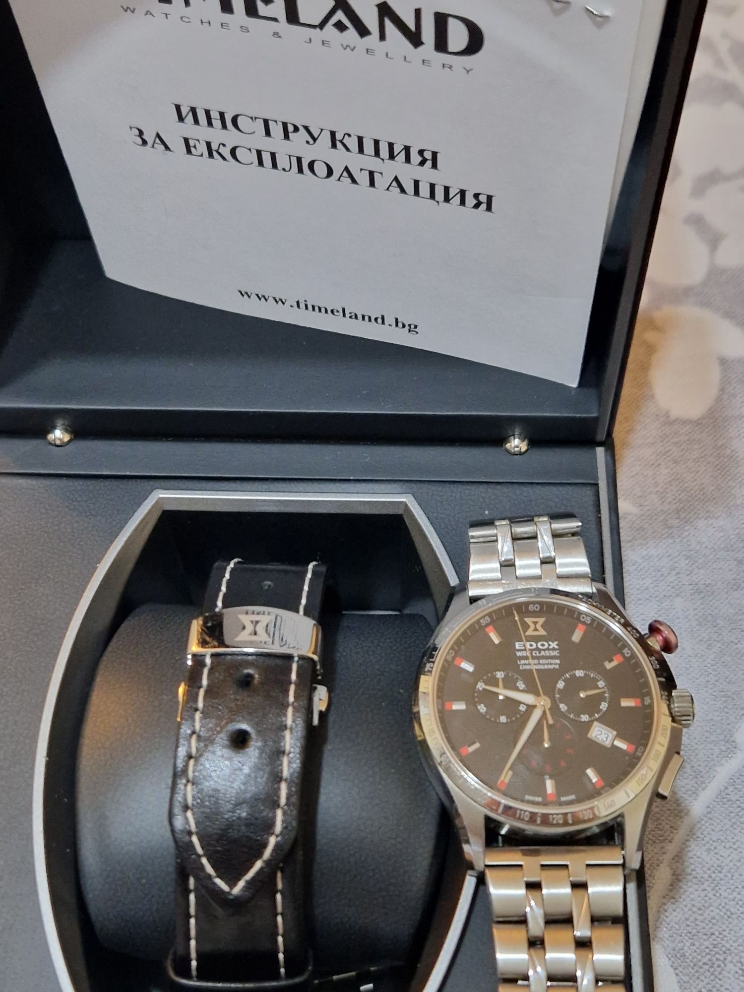 Продавам швейцарски часовник Edox WRC CLASSIC- limited edition chronog