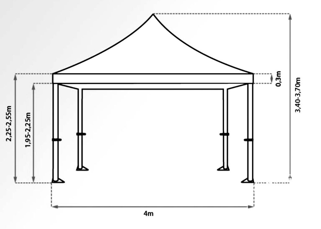Pavilion flexibil 4m x 8 m, 32 mp