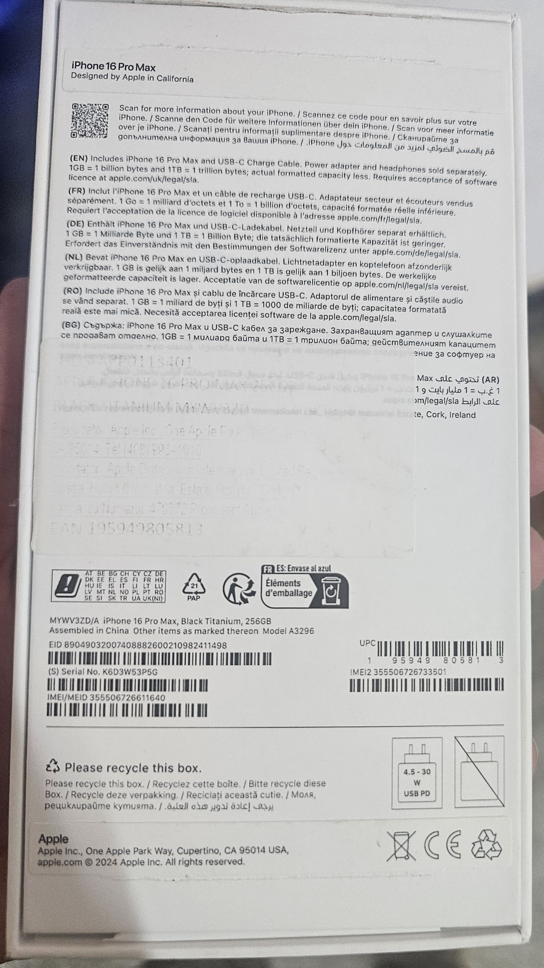 Iphone 16 Pro max 256 gb,