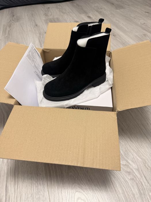 Ghete dama piele intoarsa negru 38