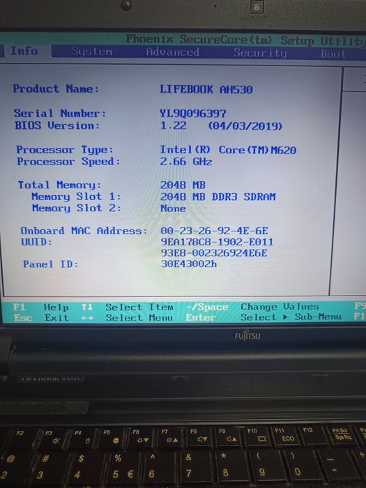 Laptop Fujitsu LIFEBOOK AH530