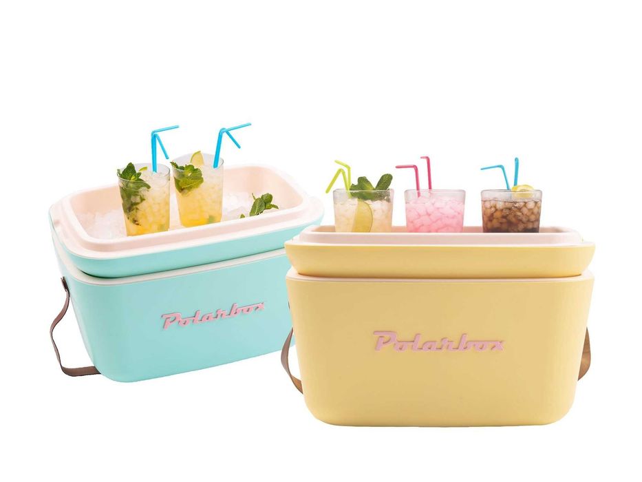 Cutie (lada) frigorifica pasiva POLARBOX retro style 12l, curea piele