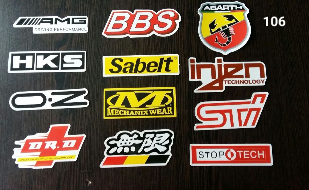 106 Set Stickere/Autocolante Auto/Moto ATV AMG
