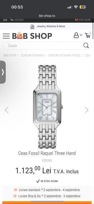 Ceas Fossil de dama Colectia Raquel ES5306 silver absolut nou