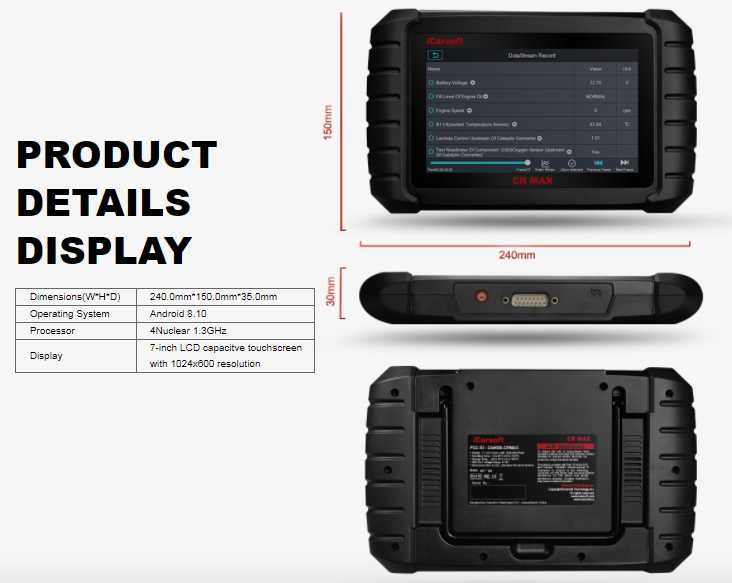 Scaner diagnoza auto, tester iCarsoft CR MAX – OBD2