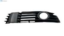 Grila Ornament Proiector Ceata Dreapta de pe Bara Spoiler Fata Volkswagen Passat B5 2000 - 2005 (Prinderi/Urechi Rupte Lateral) Cod 05321452 [L5887]