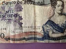 Bacnota portugheza 1967 mil escudos 1000