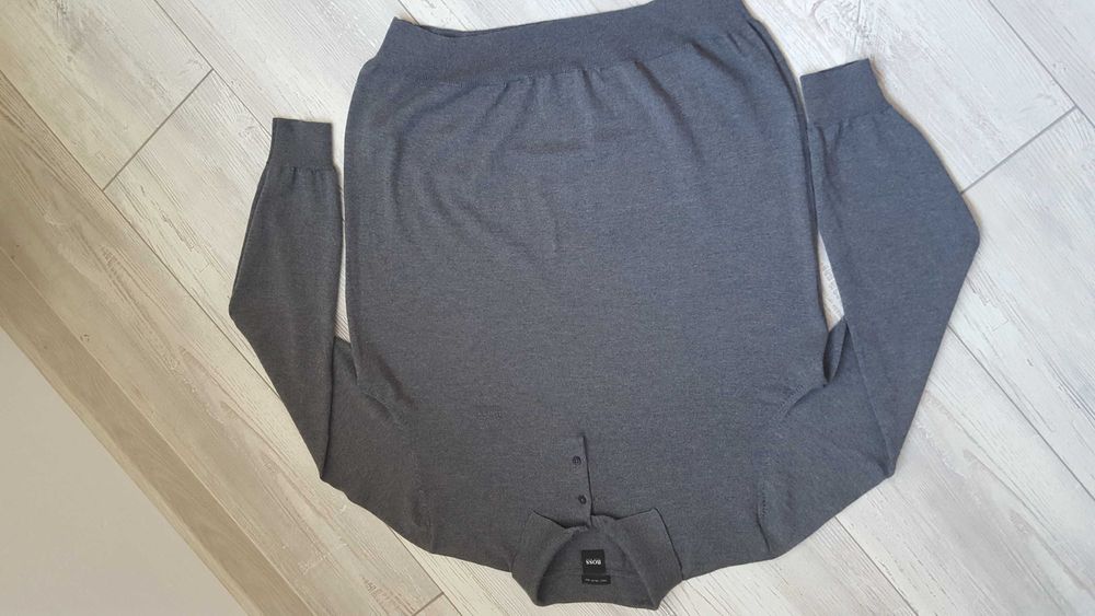 Нова сива мъжка блуза с дълъг ръкав HUGO BOSS р-р XXl
