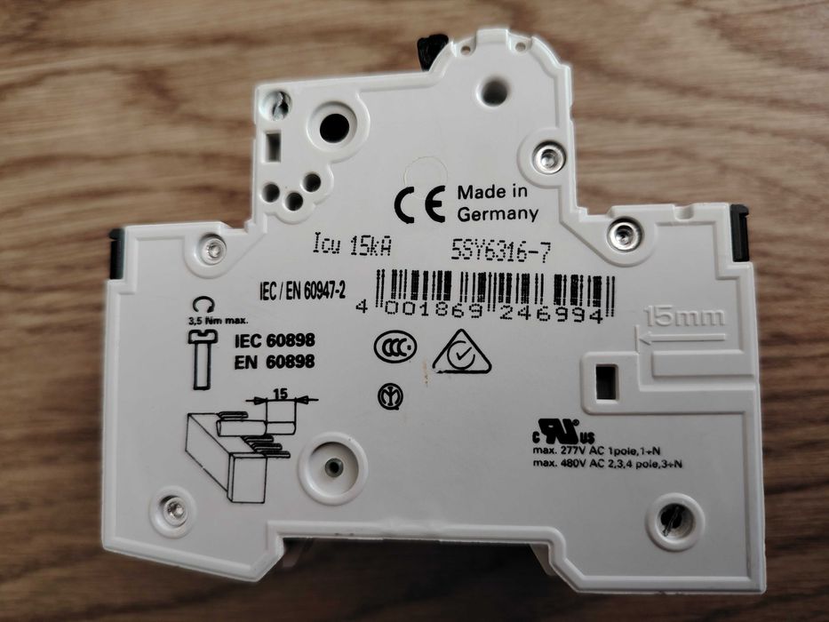 Siguranta Automata Tripolara SIEMENS 16A 3 POLI , 400 V , AC,  curba C