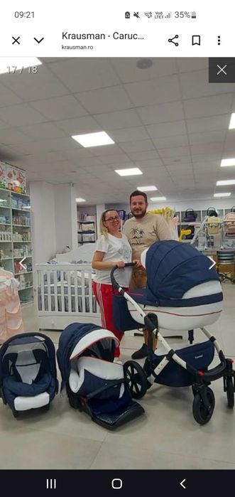 Carucior Krausman 3 in 1 Poema Navy
