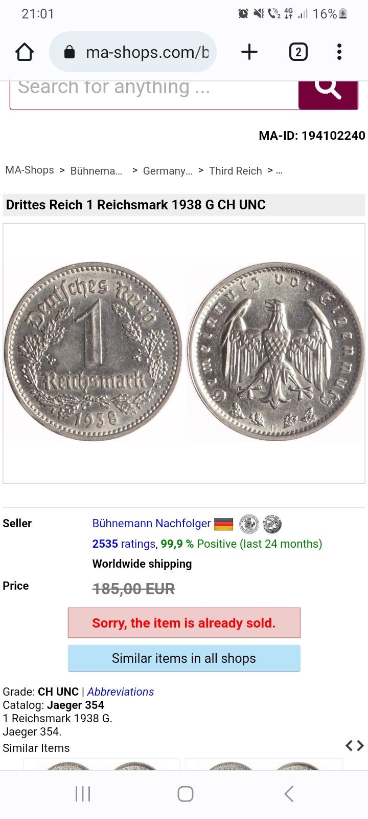 Monede vechi Germania perioada 1887-1951