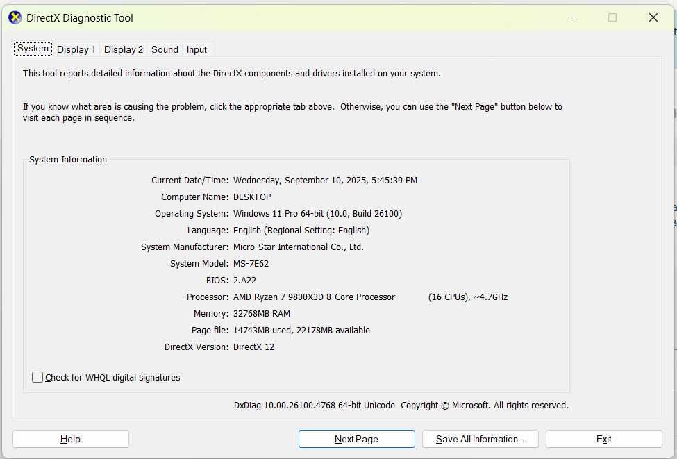 PC Gaming Ryzen 7 9800x3D, Asus TUF RTX5070TI, 32 GB RAM